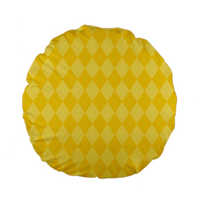 Yellow Diamonds Standard 15  Premium Round Cushion 