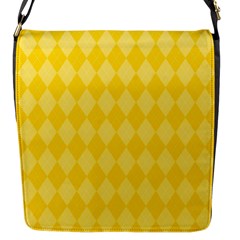 Yellow Diamonds Flap Closure Messenger Bag (s)