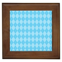 Baby Blue Design Framed Tile