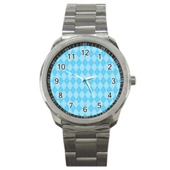 Baby Blue Design Sport Metal Watch by ArtsyWishy