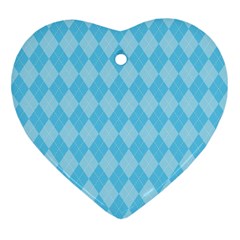 Baby Blue Design Heart Ornament (two Sides)