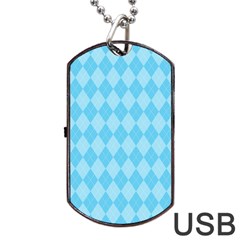 Baby Blue Design Dog Tag USB Flash (Two Sides)