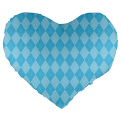 Baby Blue Design Large 19  Premium Heart Shape Cushions