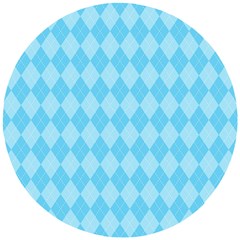 Baby Blue Design Wooden Puzzle Round by ArtsyWishy