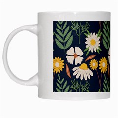 Flower Grey Pattern Floral White Mugs