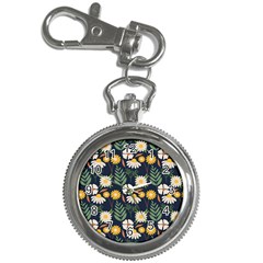 Flower Grey Pattern Floral Key Chain Watches