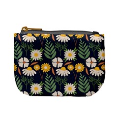 Flower Grey Pattern Floral Mini Coin Purse