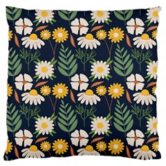 Flower Grey Pattern Floral Large Cushion Case (two Sides)