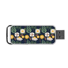 Flower Grey Pattern Floral Portable Usb Flash (two Sides)