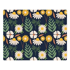 Flower Grey Pattern Floral Double Sided Flano Blanket (large) 