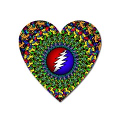 Grateful Dead Heart Magnet by Sapixe