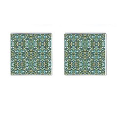 Stones Ornament Mosaic Print Pattern Cufflinks (square) by dflcprintsclothing