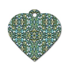 Stones Ornament Mosaic Print Pattern Dog Tag Heart (one Side) by dflcprintsclothing