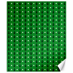 Green Christmas Tree Pattern Background Canvas 8  X 10  by Amaryn4rt