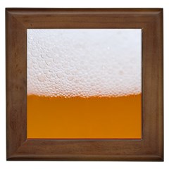Beer Foam Bubbles Alcohol  Glass Framed Tile