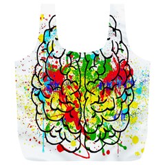 Brain Mind Psychology Idea Hearts Full Print Recycle Bag (xl) by Amaryn4rt