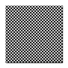 Black And White Checkerboard Background Board Checker Tile Coaster by Amaryn4rt
