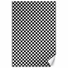 Black And White Checkerboard Background Board Checker Canvas 24  X 36 