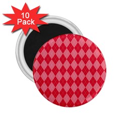 Red Diamonds 2 25  Magnets (10 Pack)  by ArtsyWishy