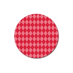 Red Diamonds Magnet 3  (round) by ArtsyWishy