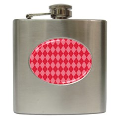 Red Diamonds Hip Flask (6 Oz) by ArtsyWishy