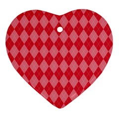 Red Diamonds Heart Ornament (two Sides) by ArtsyWishy