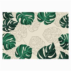 Green Monstera Leaf Illustrations Large Glasses Cloth by HermanTelo