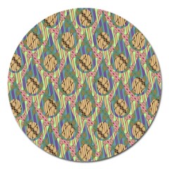 Tribal Background Boho Batik Magnet 5  (round) by Alisyart