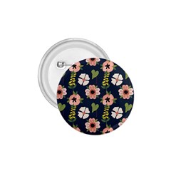 Flower White Grey Pattern Floral 1 75  Buttons