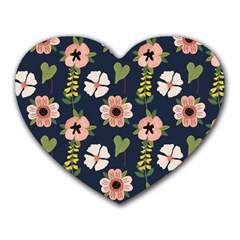 Flower White Grey Pattern Floral Heart Mousepads by Dutashop