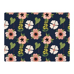 Flower White Grey Pattern Floral Double Sided Flano Blanket (mini) 