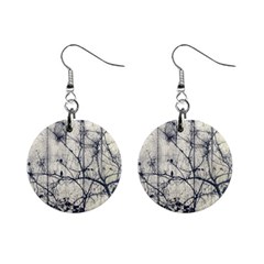 Black And White Botanical Motif Artwork 2 Mini Button Earrings by dflcprintsclothing