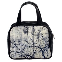 Black And White Botanical Motif Artwork 2 Classic Handbag (Two Sides)