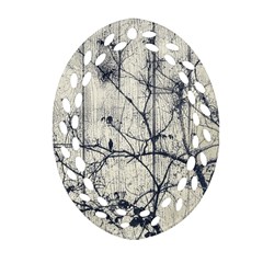 Black And White Botanical Motif Artwork 2 Oval Filigree Ornament (two Sides) by dflcprintsclothing