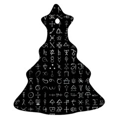 Alchemical Symbols - Collected Inverted Christmas Tree Ornament (two Sides) by WetdryvacsLair