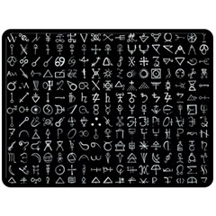 Alchemical Symbols - Collected Inverted Double Sided Fleece Blanket (Large) 