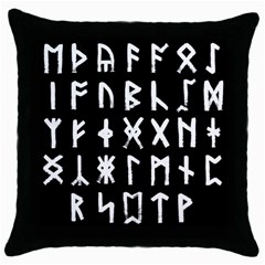 The Anglo Saxon Futhorc Collected Inverted Throw Pillow Case (black) by WetdryvacsLair