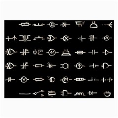 Electrical Symbols Callgraphy Short Run Inverted Large Glasses Cloth by WetdryvacsLair