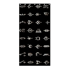 Electrical Symbols Callgraphy Short Run Inverted Shower Curtain 36  X 72  (stall)  by WetdryvacsLair