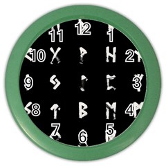 Elder Futhark Rune Set Collected Inverted Color Wall Clock by WetdryvacsLair