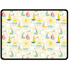 Ships Pattern Love Double Sided Fleece Blanket (large)  by designsbymallika