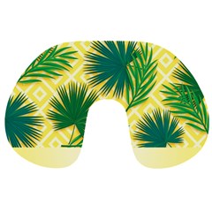 Yellow Tropical Pattern Travel Neck Pillow by designsbymallika