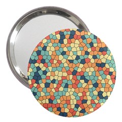 Mosaic Print Yellow 3  Handbag Mirrors by designsbymallika