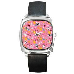 Beach Love Square Metal Watch by designsbymallika