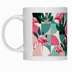 Beautiful Flamingo Pattern White Mugs by designsbymallika