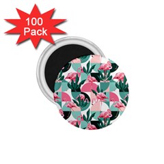 Beautiful Flamingo Pattern 1 75  Magnets (100 Pack)  by designsbymallika