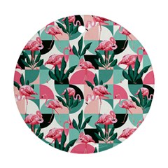 Beautiful Flamingo Pattern Round Ornament (two Sides) by designsbymallika