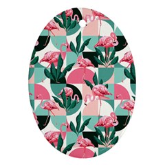 Beautiful Flamingo Pattern Oval Ornament (two Sides) by designsbymallika