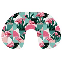 Beautiful Flamingo Pattern Travel Neck Pillow by designsbymallika