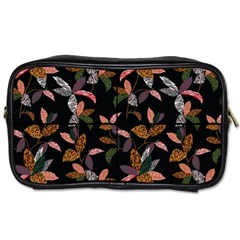 Animal Print Leaves Pattern Toiletries Bag (two Sides) by designsbymallika